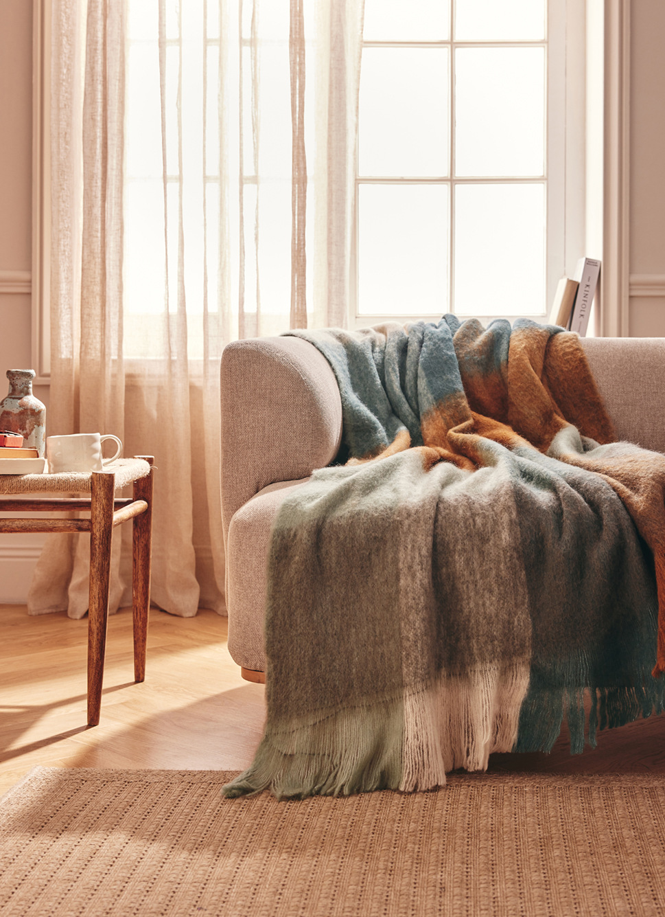 Plaid en mohair à carreaux Rouge Au paris - Maison