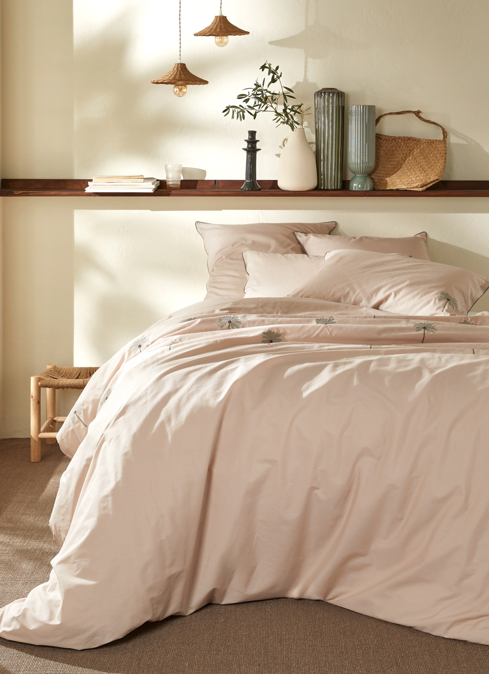 COTTON ARTean Turia Parure de lit 3 pièces en coton biologique certifié Gots Blanc 90 x 190/200 cm COTTON ARTean Turia Parure de lit 3 pièces en coton biologique certifié Gots Blanc 90 x 190/200 cm