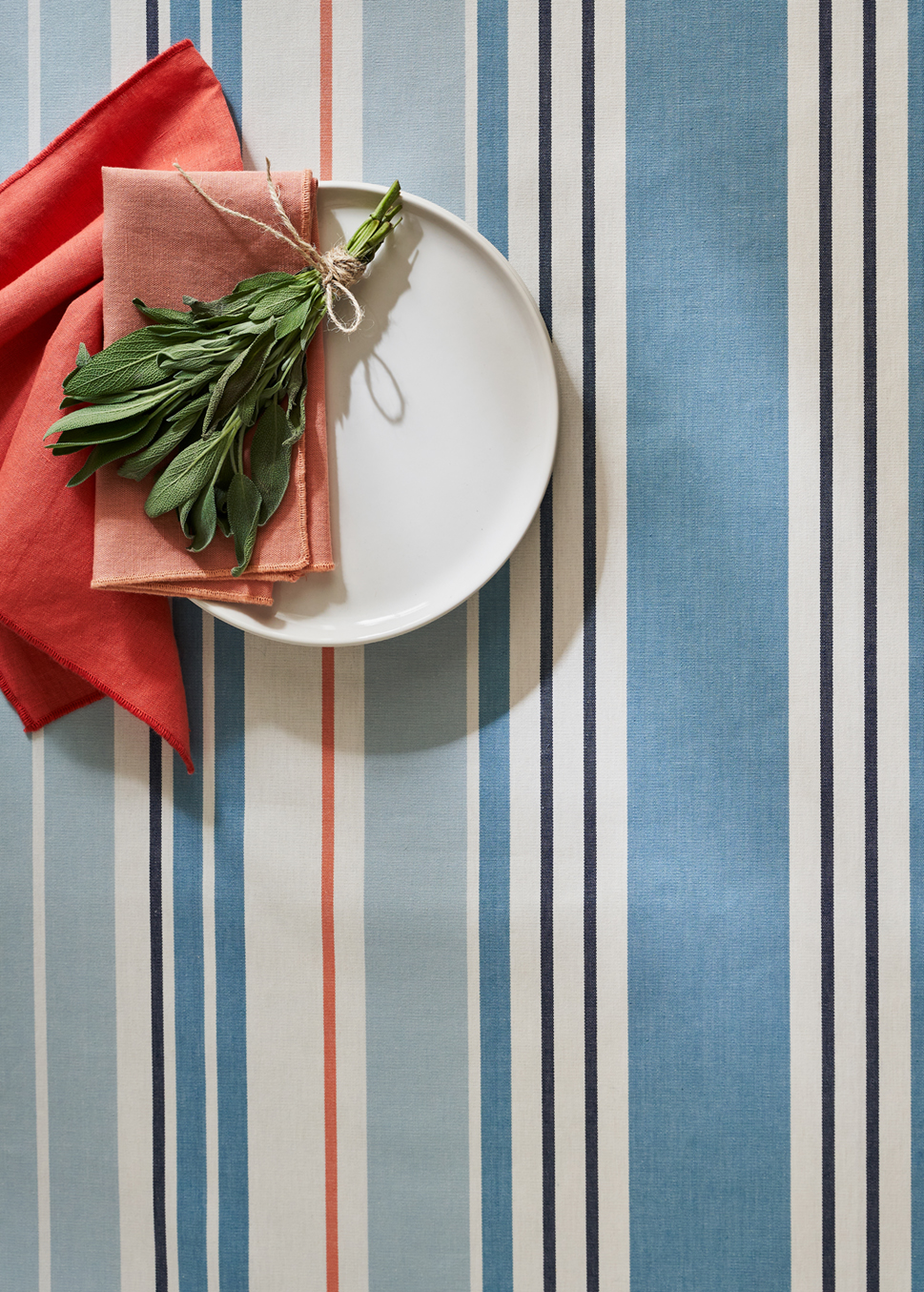 NAPPE RAYÉE ENDUITE MULTICOLORE / BLEU : Nappe NAPPE RAYÉE ENDUITE MULTICOLORE / BLEU : Nappe