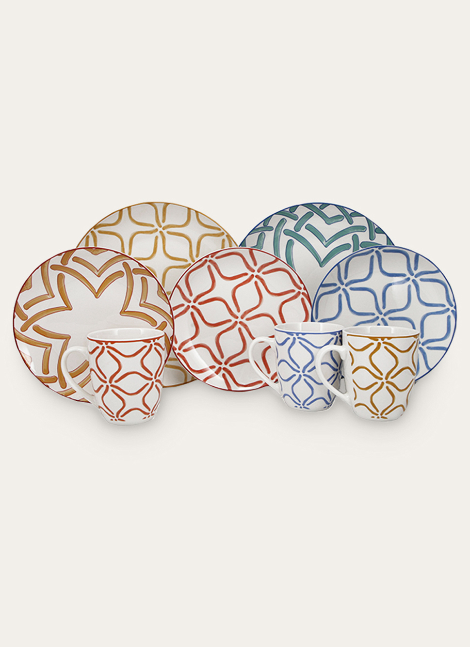 Assiette à Dessert IKEA ENTUSIASM Bleu 18 Cm – Lot De 4, Motif Traditionnel
