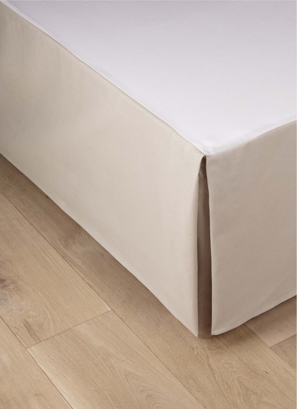 Cache-sommier Intégral écru 90x190cm - Coton Et Polyester, Hauteur 27cm