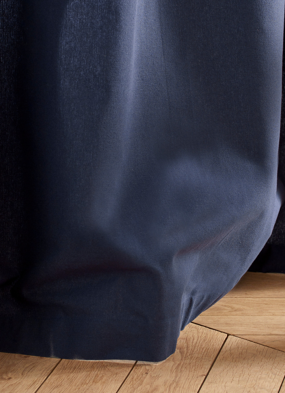 RIDEAU EN COTON ÉPAIS UNI INDIGO : Rideaux Bouchara