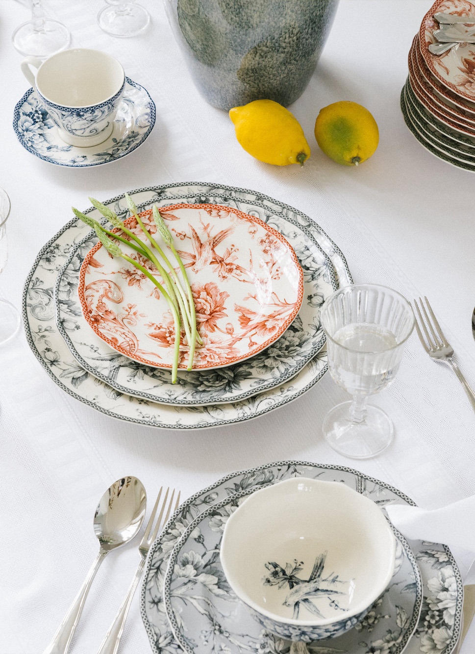 Set Assiette 22 Cm Et Bol 14 Cm Bouchara - Grès HÉLOISE Vert Laurier - Neuf