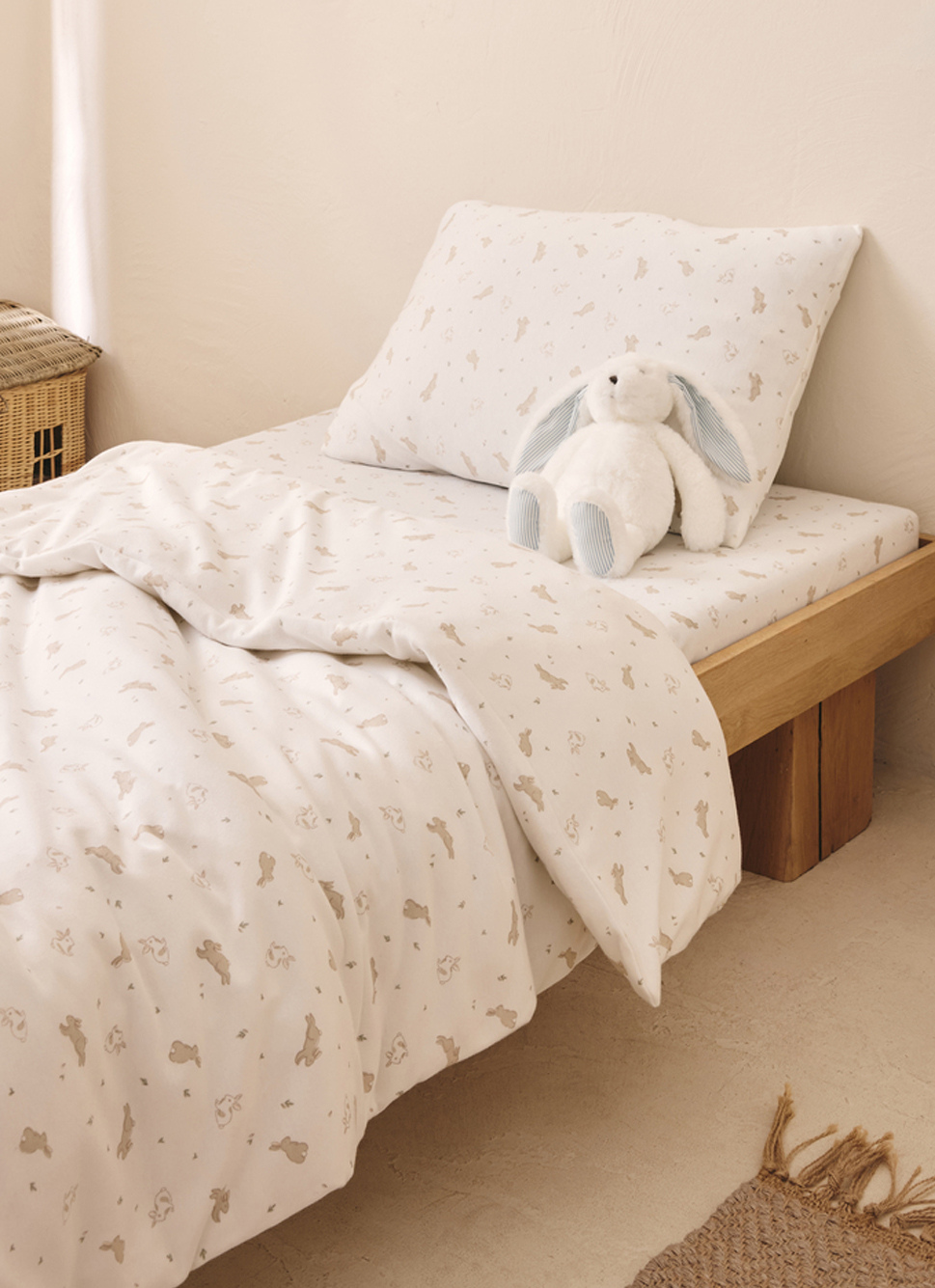 BUNNY - Parure De Lit Imprimé Lapin Housse De Couette 140x200cm 1 Taie Doreiller 84649581 BUNNY - Parure De Lit Imprimé Lapin Housse De Couette 140x200cm 1 Taie Doreiller 84649581